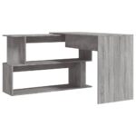 Bureau d'angle Sonoma gris 200x50x76 cm Bois d'ingénierie – Image 4
