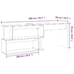 Bureau d'angle Sonoma gris 200x50x76 cm Bois d'ingénierie – Image 7
