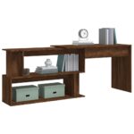 Bureau d'angle Chêne marron 200x50x76 cm Bois d'ingénierie – Image 2