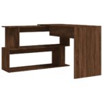 Bureau d'angle Chêne marron 200x50x76 cm Bois d'ingénierie – Image 4