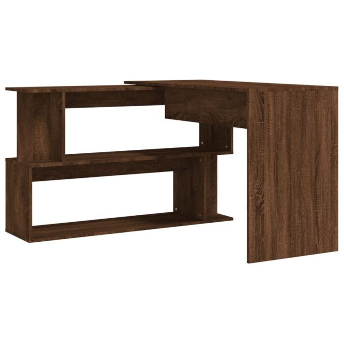 Bureau d'angle Chêne marron 200x50x76 cm Bois d'ingénierie – Image 4