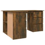 Bureau d'angle Chêne fumé 145x100x76 cm Bois d'ingénierie – Image 3