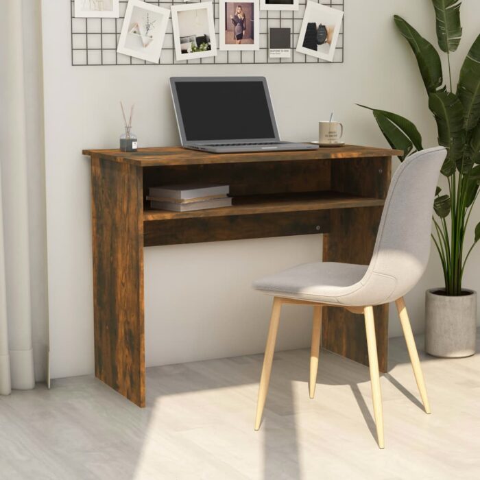 Bureau Chêne fumé 90x50x74 cm Bois d'ingénierie – Image 1