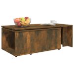 Table basse Chêne fumé 150x50x35 cm Bois d'ingénierie – Image 3
