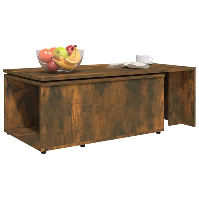 Table basse Chêne fumé 150x50x35 cm Bois d'ingénierie – Image 3