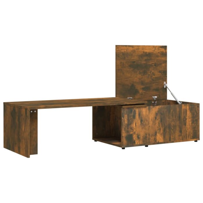Table basse Chêne fumé 150x50x35 cm Bois d'ingénierie – Image 5