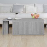 Table basse Sonoma gris 150x50x35 cm Bois d'ingénierie – Image 2