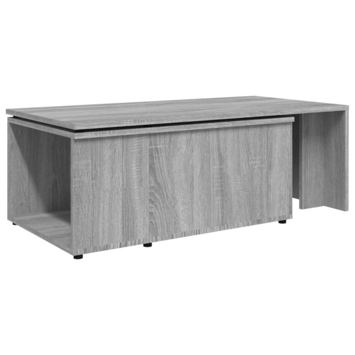 Table basse Sonoma gris 150x50x35 cm Bois d'ingénierie – Image 4