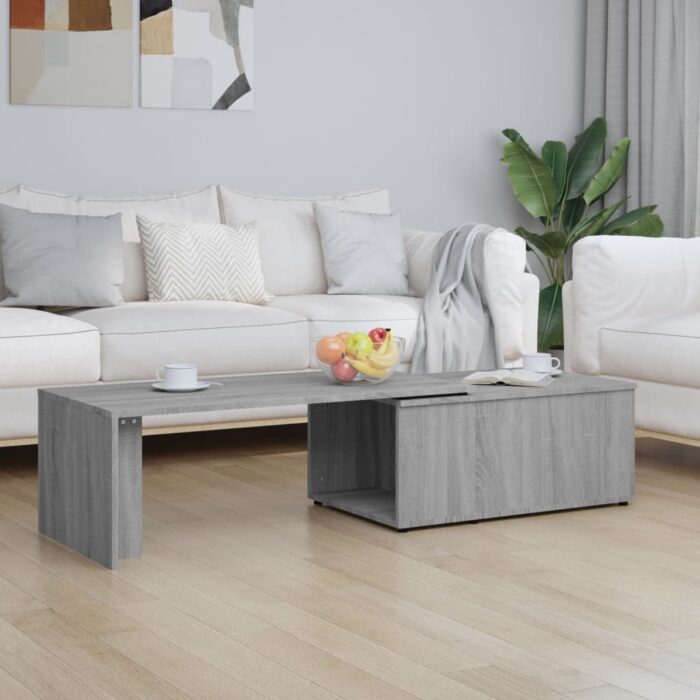 Table basse Sonoma gris 150x50x35 cm Bois d'ingénierie – Image 1