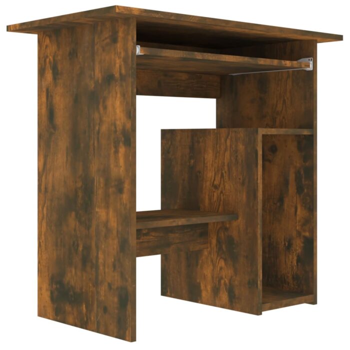 Bureau Chêne fumé 80x45x74 cm Bois d'ingénierie – Image 2