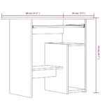 Bureau Chêne fumé 80x45x74 cm Bois d'ingénierie – Image 5