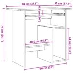 Bureau Chêne fumé 80x45x74 cm Bois d'ingénierie – Image 8