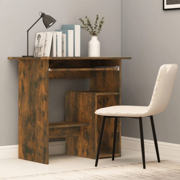 Bureau Chêne fumé 80x45x74 cm Bois d'ingénierie – Image 1