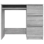 Bureau Sonoma gris 90x45x76 cm Bois d'ingénierie – Image 2