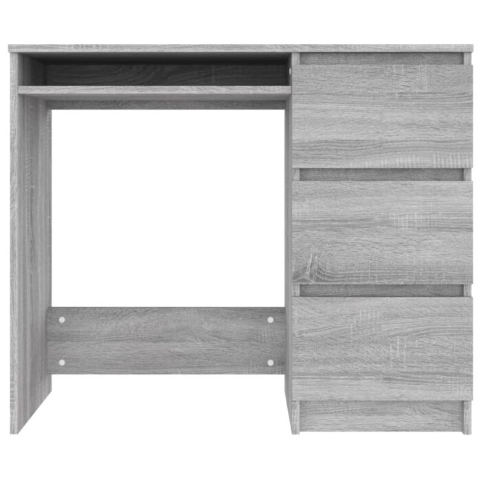 Bureau Sonoma gris 90x45x76 cm Bois d'ingénierie – Image 2