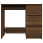 Bureau Chêne marron 90x45x76 cm Bois d'ingénierie – Image 2