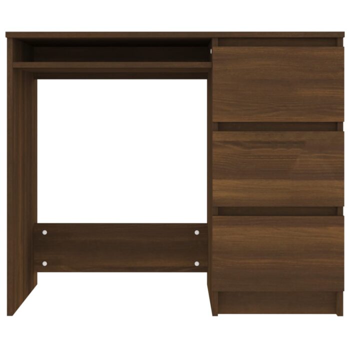 Bureau Chêne marron 90x45x76 cm Bois d'ingénierie – Image 2
