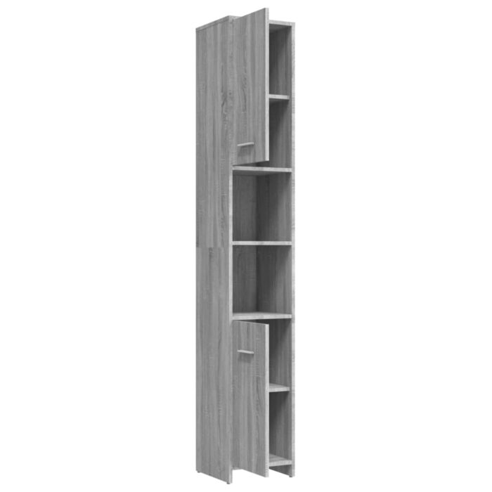 Armoire de bain Sonoma gris 30x30x183,5 cm Bois d'ingénierie – Image 3