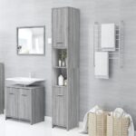 Armoire de bain Sonoma gris 30x30x183,5 cm Bois d'ingénierie – Image 4