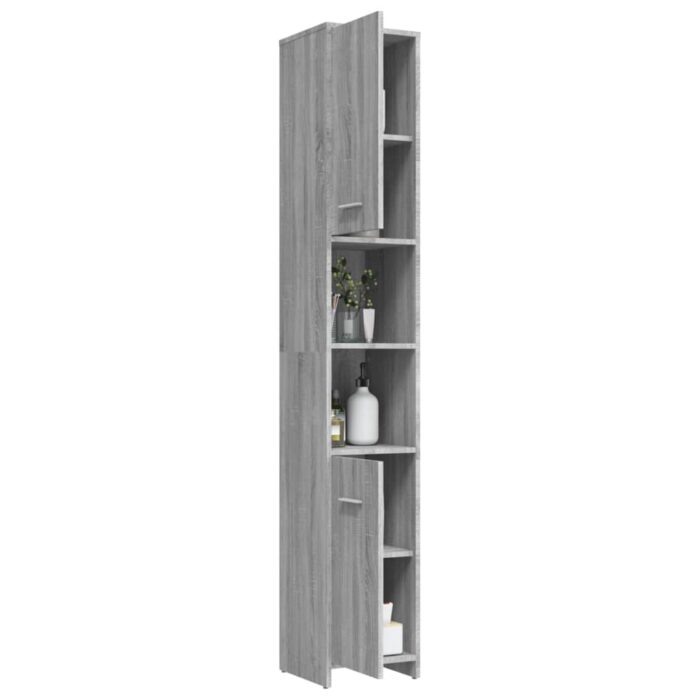 Armoire de bain Sonoma gris 30x30x183,5 cm Bois d'ingénierie – Image 6