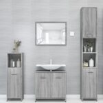 Armoire de bain Sonoma gris 30x30x183,5 cm Bois d'ingénierie
