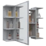 Armoire à miroir de salle de bain Sonoma gris 80x20,5x64cm Bois – Image 2