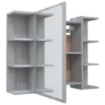 Armoire à miroir de salle de bain Sonoma gris 80x20,5x64cm Bois – Image 3