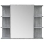 Armoire à miroir de salle de bain Sonoma gris 80x20,5x64cm Bois – Image 4