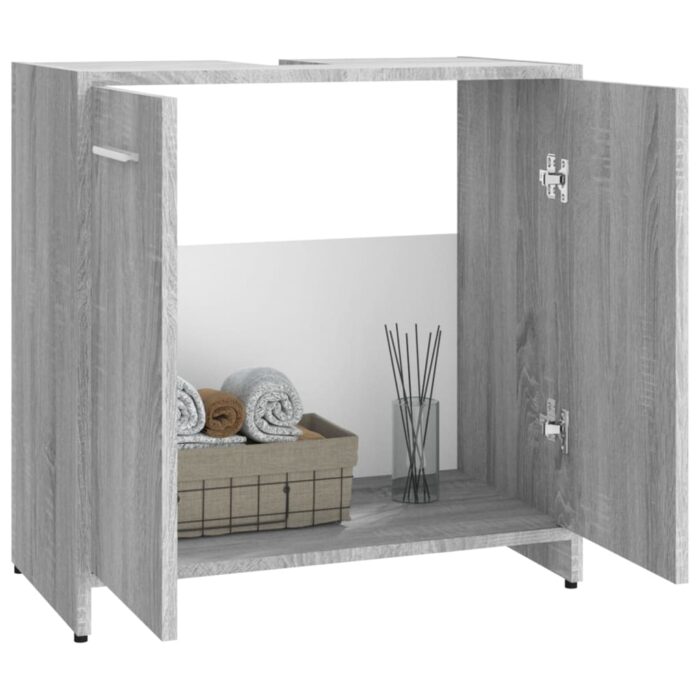 Armoire de bain Sonoma gris 60x33x60 cm Bois d'ingénierie – Image 2