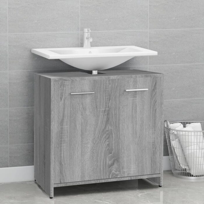 Armoire de bain Sonoma gris 60x33x60 cm Bois d'ingénierie – Image 1