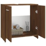 Armoire de bain Chêne marron 60x33x60 cm Bois d'ingénierie – Image 2