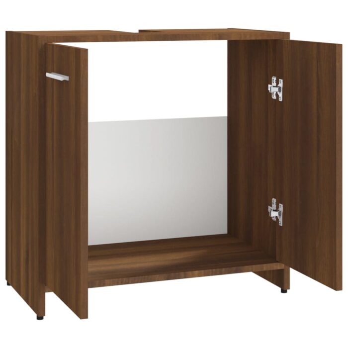 Armoire de bain Chêne marron 60x33x60 cm Bois d'ingénierie – Image 4
