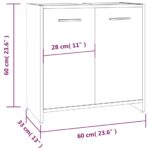 Armoire de bain Chêne marron 60x33x60 cm Bois d'ingénierie – Image 7