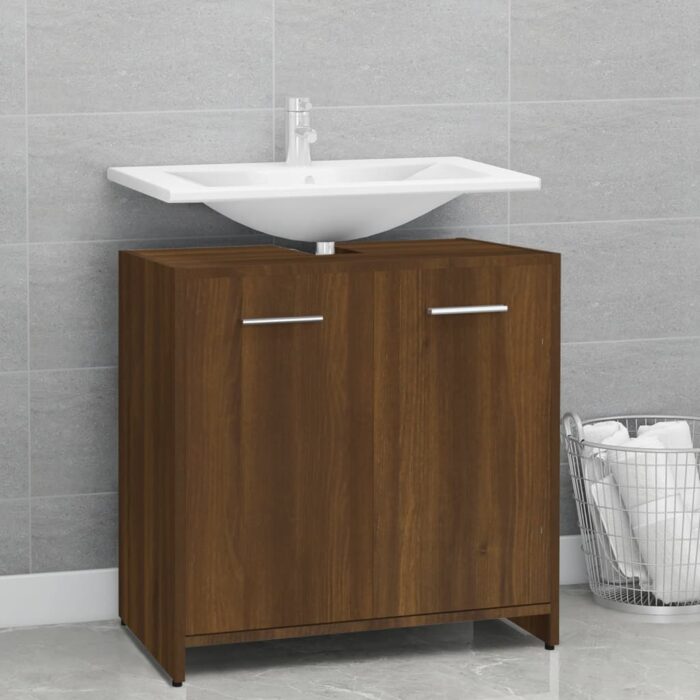 Armoire de bain Chêne marron 60x33x60 cm Bois d'ingénierie – Image 1