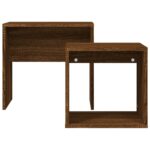 Tables basses gigognes 2 pcs chêne marron bois d'ingénierie – Image 2