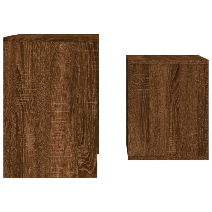 Tables basses gigognes 2 pcs chêne marron bois d'ingénierie – Image 3