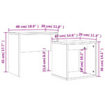 Tables basses gigognes 2 pcs chêne marron bois d'ingénierie – Image 8