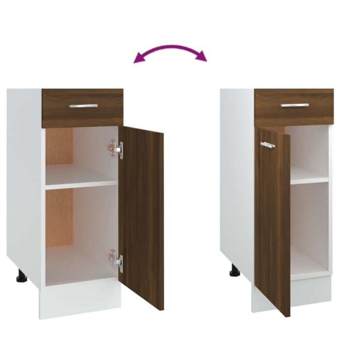 Armoire de plancher à tiroir "Lyon" Chêne marron 30x46x81,5 cm – Image 6