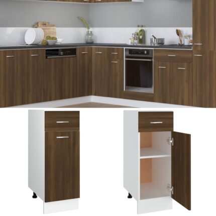 Armoire de plancher à tiroir "Lyon" Chêne marron 30x46x81,5 cm