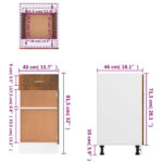 Armoire de plancher à tiroir Chêne fumé 40x46x81,5 cm Bois – Image 10
