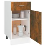 Armoire de plancher à tiroir Chêne fumé 40x46x81,5 cm Bois – Image 2