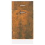Armoire de plancher à tiroir Chêne fumé 40x46x81,5 cm Bois – Image 3