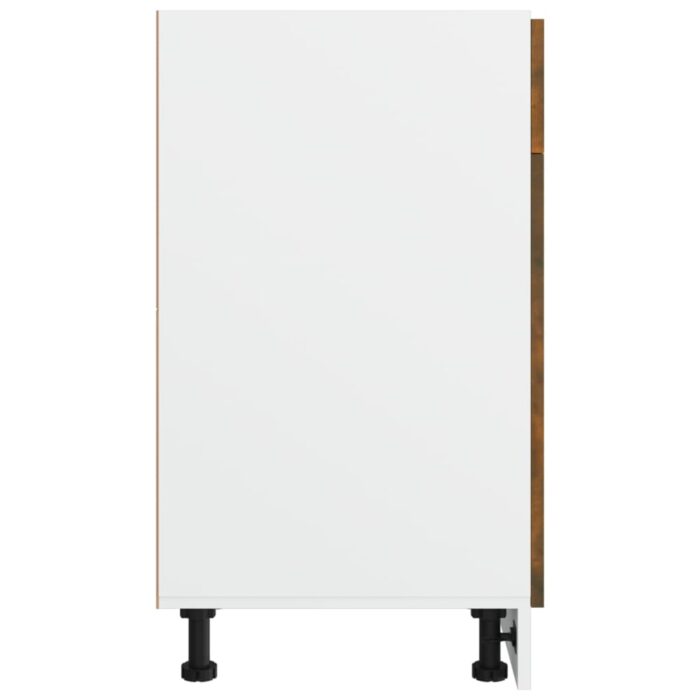 Armoire de plancher à tiroir Chêne fumé 40x46x81,5 cm Bois – Image 4