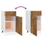 Armoire de plancher à tiroir Chêne fumé 40x46x81,5 cm Bois – Image 5