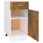 Armoire de plancher à tiroir Chêne fumé 40x46x81,5 cm Bois – Image 6