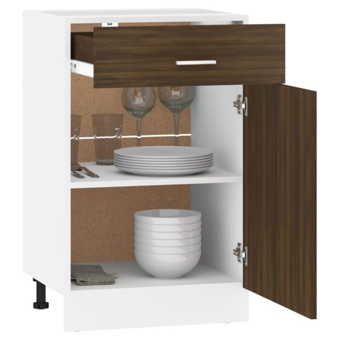 Armoire de plancher à tiroir Chêne marron 50x46x81,5 cm – Image 2