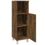 Armoire de bain Chêne fumé 30x30x95 cm Bois d'ingénierie – Image 4