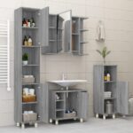 Armoire de bain Sonoma gris 30x30x95 cm Bois d'ingénierie – Image 2