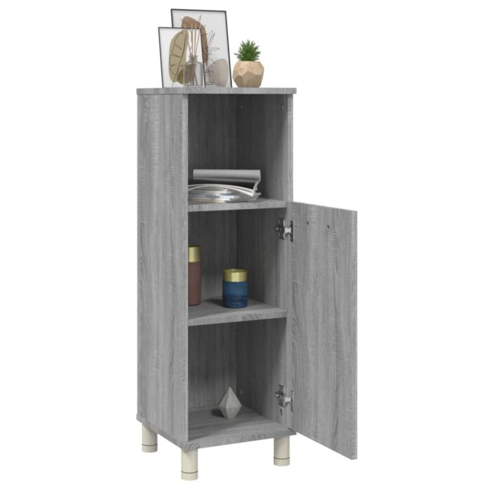 Armoire de bain Sonoma gris 30x30x95 cm Bois d'ingénierie – Image 3