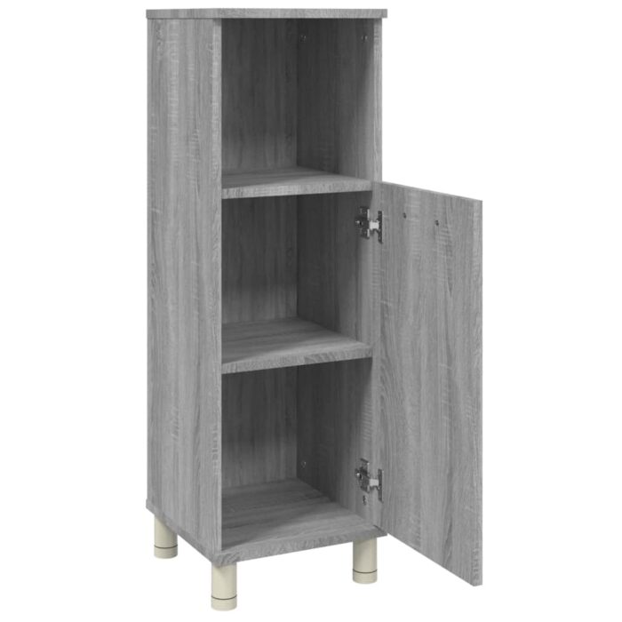 Armoire de bain Sonoma gris 30x30x95 cm Bois d'ingénierie – Image 4